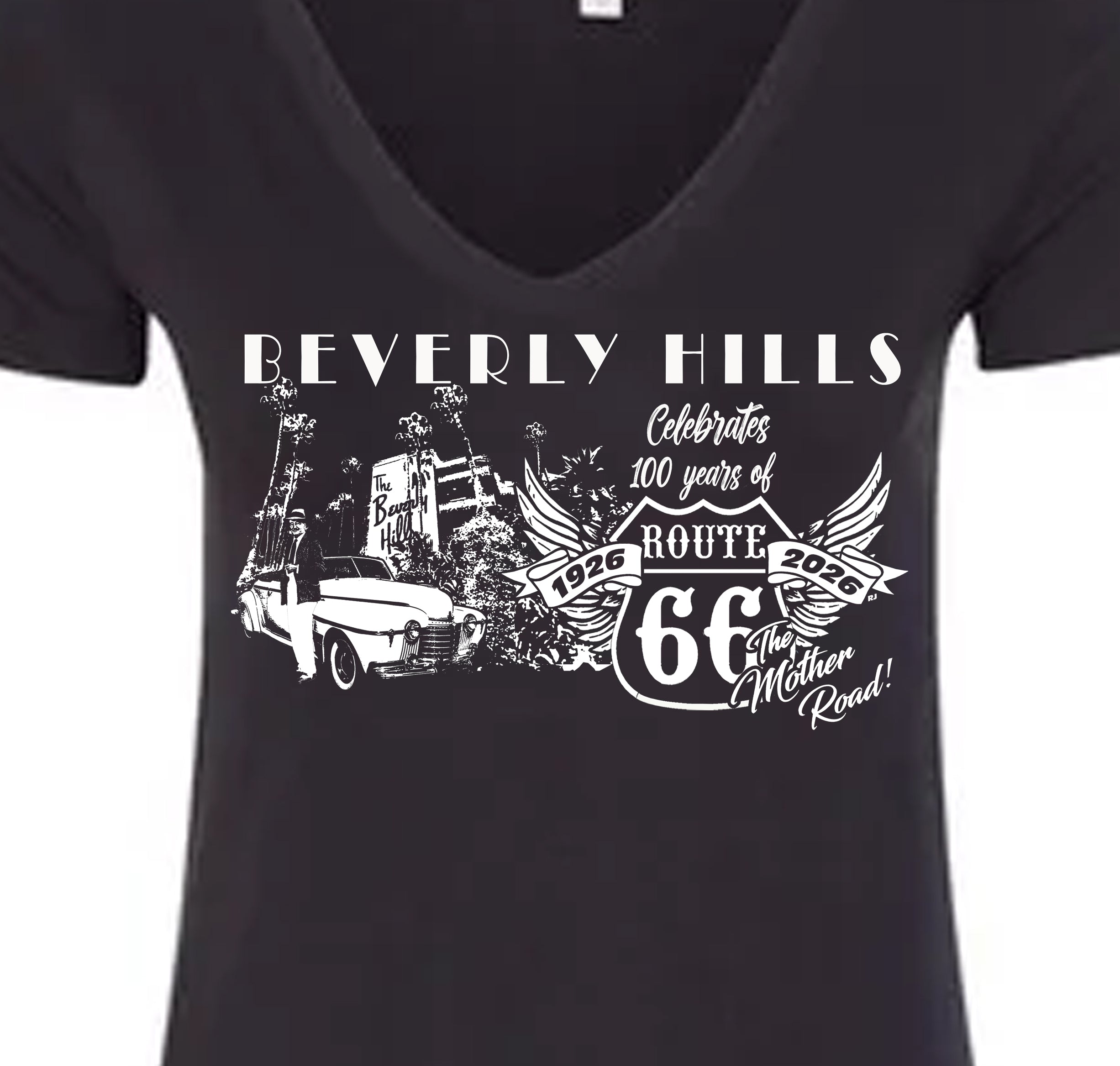 Beverly Hill Route 66 ladies v-neck shirt